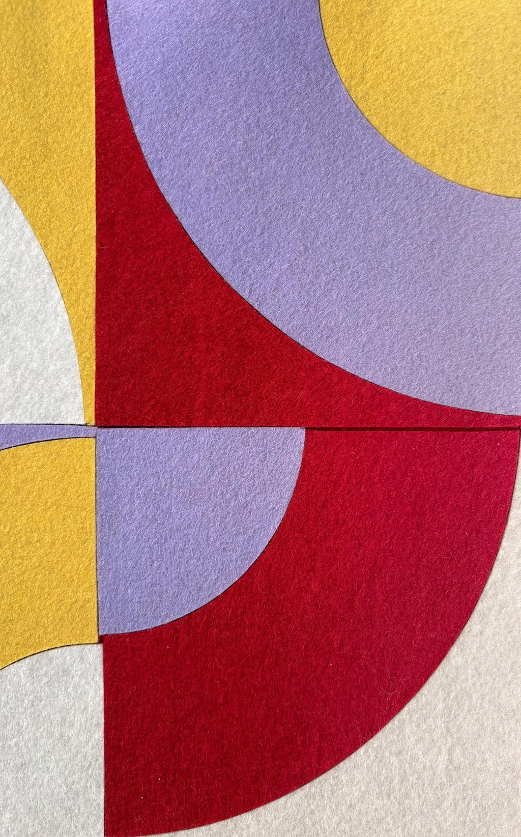 BROKEN CIRCLES Quarter Circle Felt Mini Quilt Wall Hanging