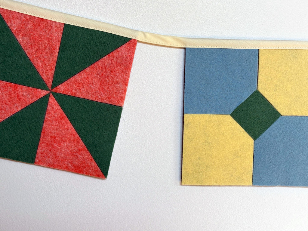QUILT GARLAND Felt Mini Quilt Bunting Wall Hanging