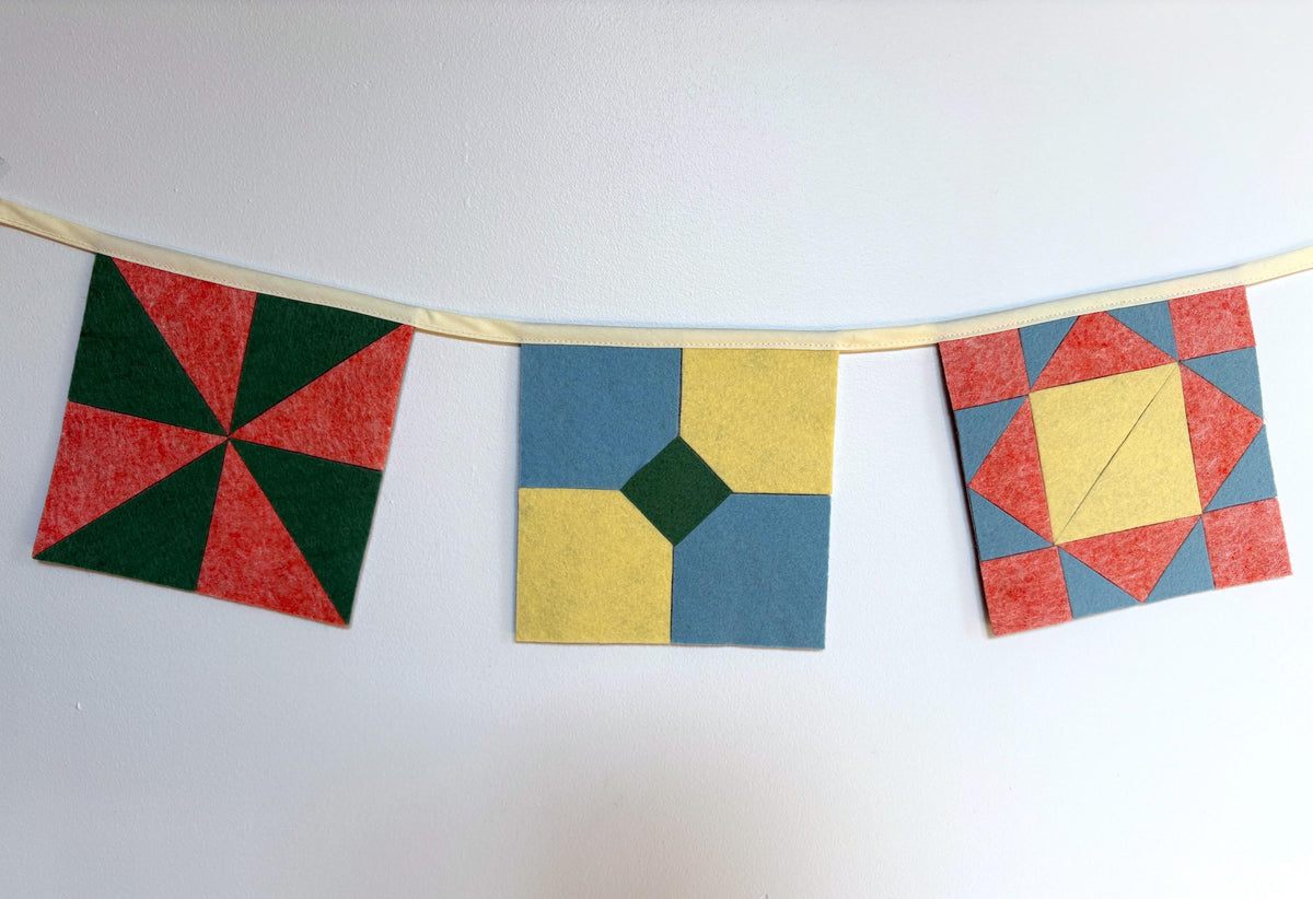 QUILT GARLAND Felt Mini Quilt Bunting Wall Hanging