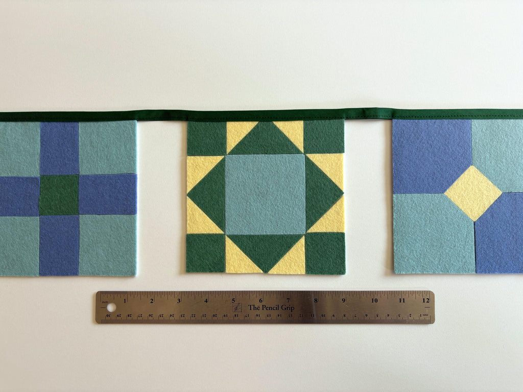 QUILT GARLAND Felt Mini Quilt Bunting Wall Hanging