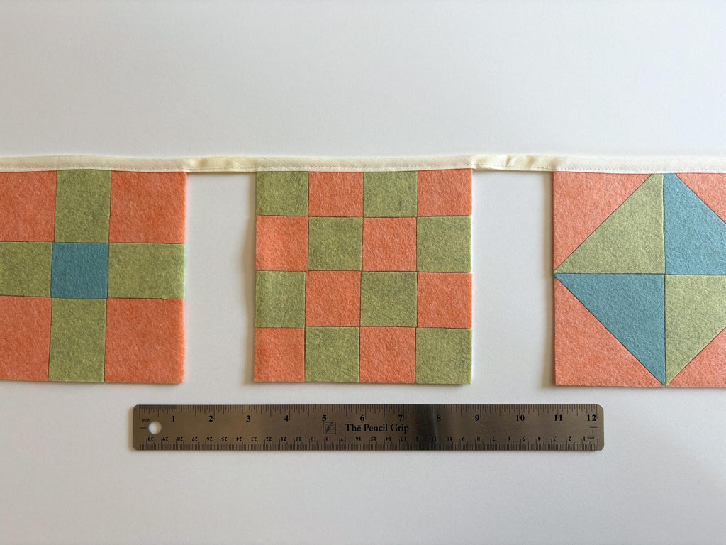 QUILT GARLAND Felt Mini Quilt Bunting Wall Hanging