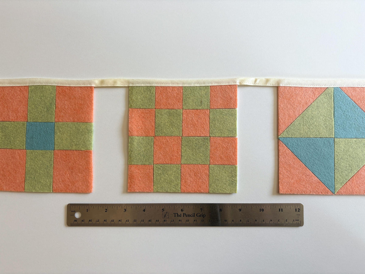 QUILT GARLAND Felt Mini Quilt Bunting Wall Hanging