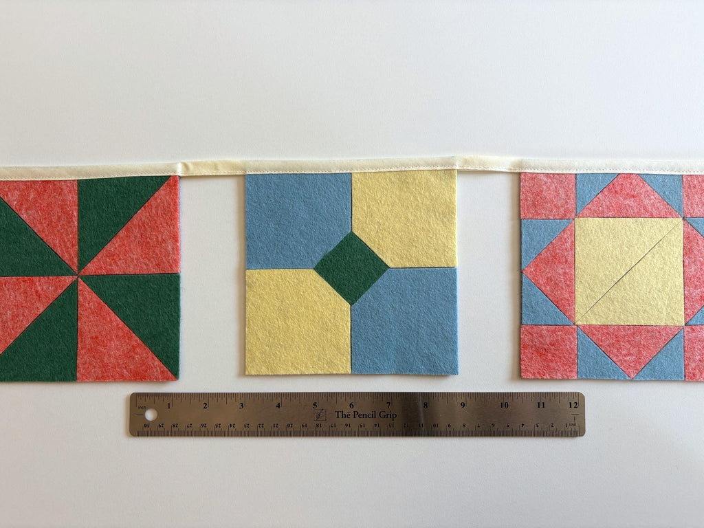 QUILT GARLAND Felt Mini Quilt Bunting Wall Hanging