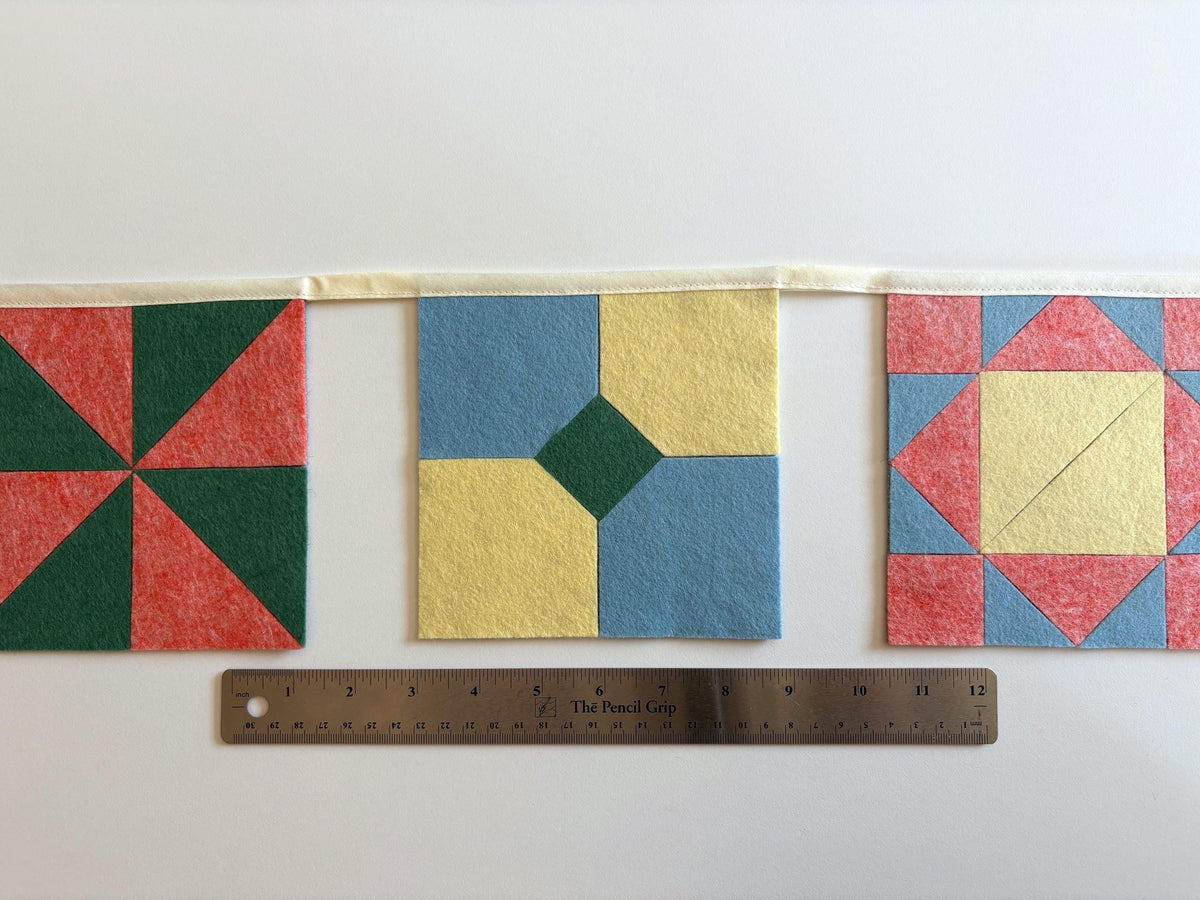 QUILT GARLAND Felt Mini Quilt Bunting Wall Hanging