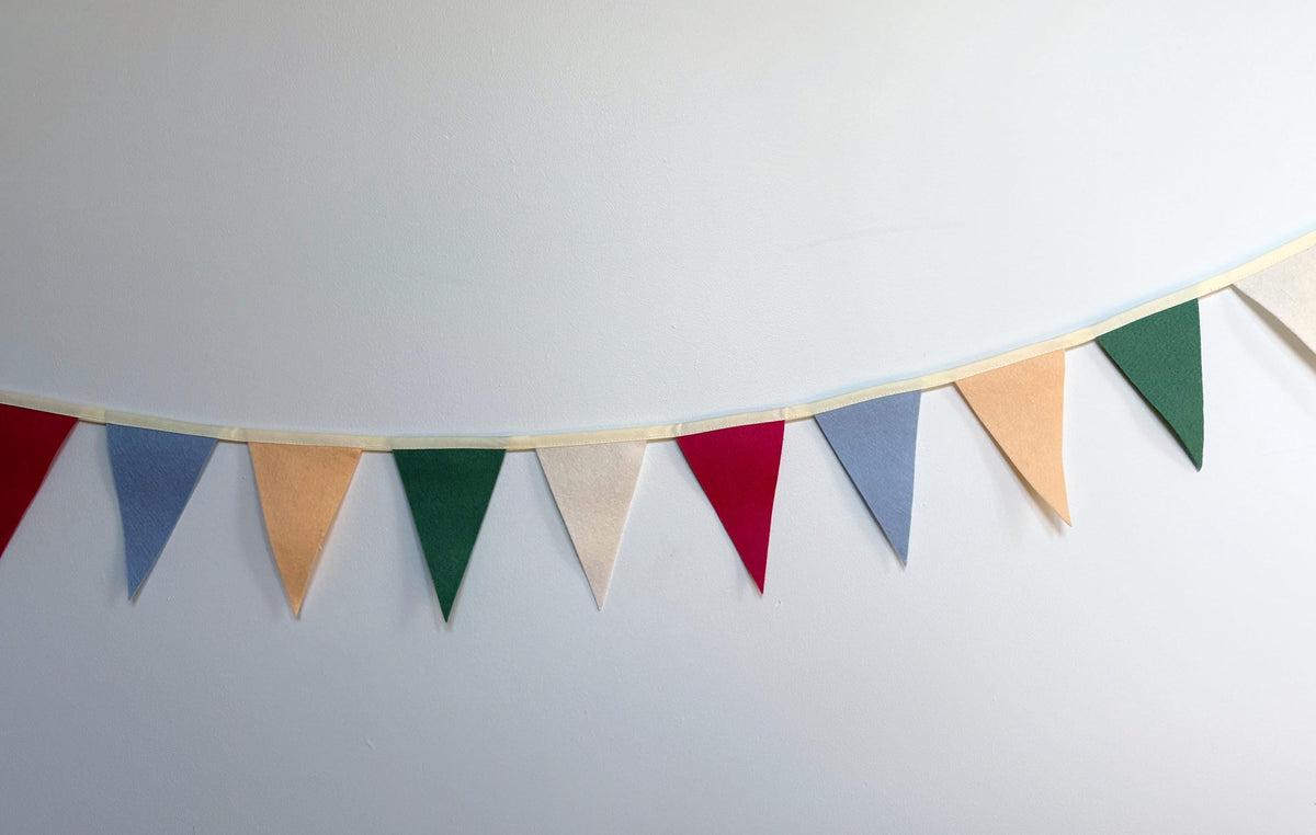 LITTLE FLAGS Bright Colourful Triangle Flag Bunting Garland for Party or Celebration