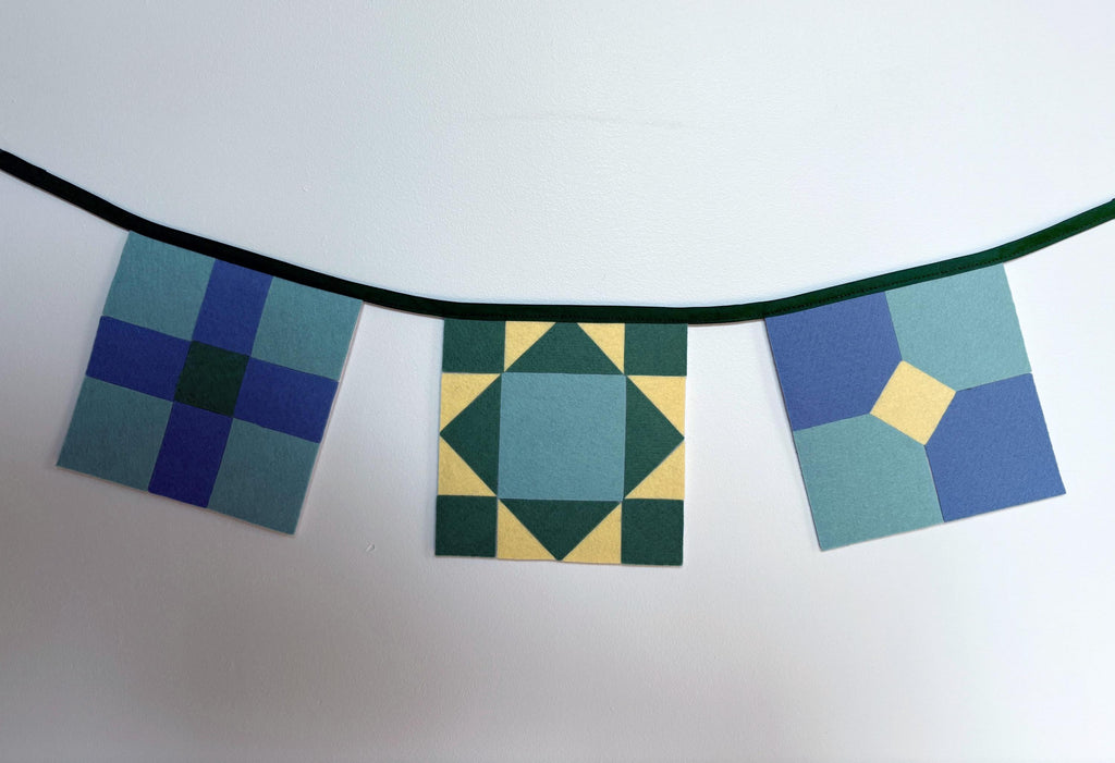QUILT GARLAND Felt Mini Quilt Bunting Wall Hanging
