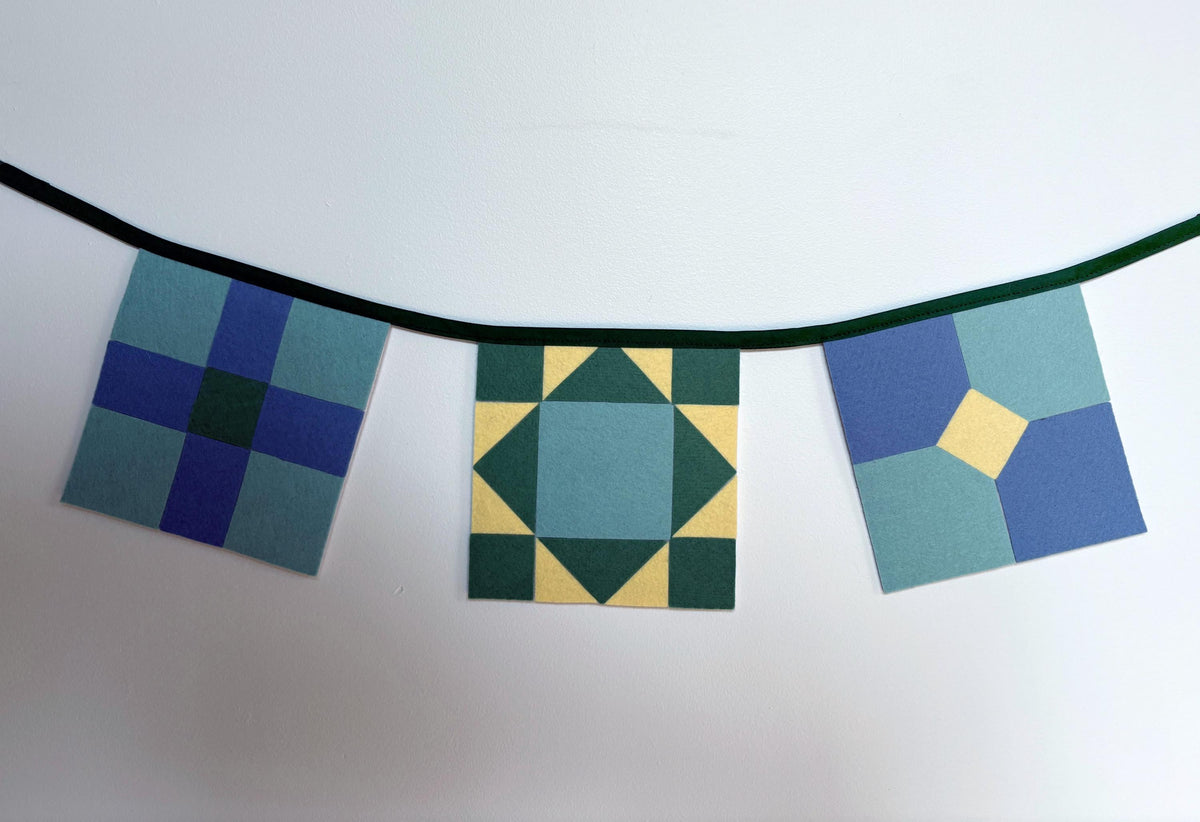 QUILT GARLAND Felt Mini Quilt Bunting Wall Hanging