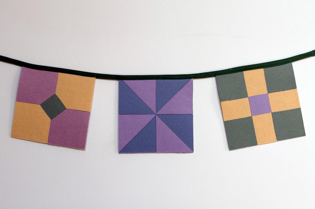 QUILT GARLAND Felt Mini Quilt Bunting Wall Hanging