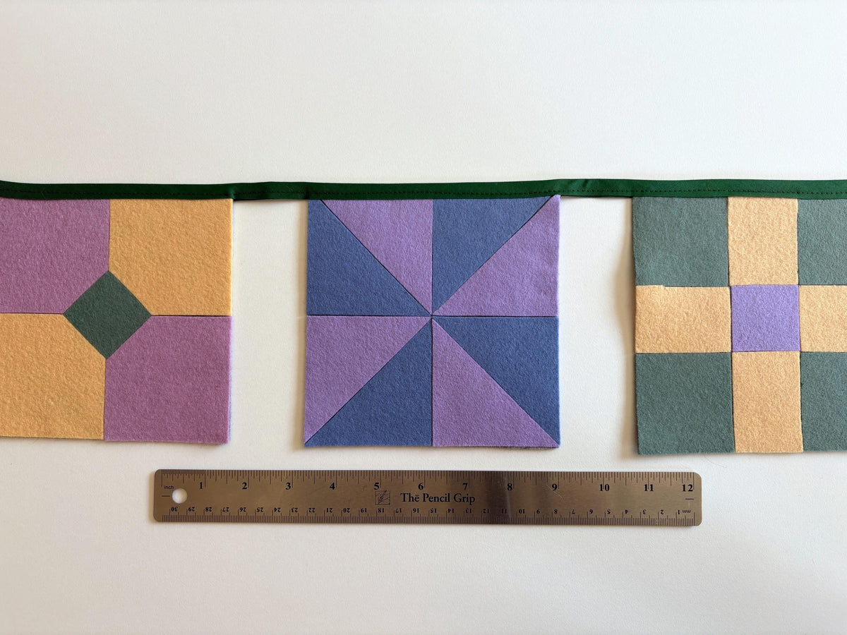 QUILT GARLAND Felt Mini Quilt Bunting Wall Hanging