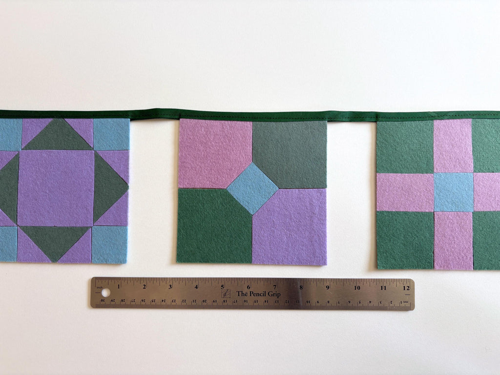 QUILT GARLAND Felt Mini Quilt Bunting Wall Hanging