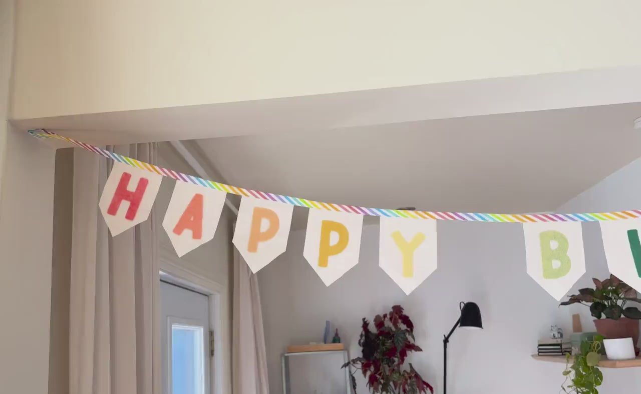 HAPPY BIRTHDAY Bright Colourful Birthday Bunting Garland for Party or Celebration